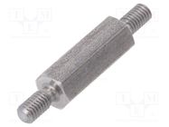 Screwed spacer sleeve; 15mm; Ext.thread: M3; hexagonal 