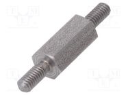 Screwed spacer sleeve; 10mm; Ext.thread: M2,5; hexagonal DREMEC