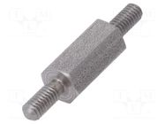 Screwed spacer sleeve; 10mm; Ext.thread: M2,5; hexagonal DREMEC