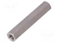 Screwed spacer sleeve; 55mm; Int.thread: M6; hexagonal DREMEC