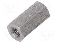 Screwed spacer sleeve; 10mm; Int.thread: M2,5; hexagonal DREMEC