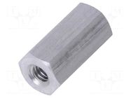 Screwed spacer sleeve; 10mm; Int.thread: M2,5; hexagonal DREMEC