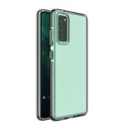 Spring Case clear TPU gel protective cover with colorful frame for Xiaomi Redmi Note 10 / Redmi Note 10S black, Hurtel