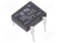 Bridge rectifier: single-phase; Urmax: 400V; If: 1A; Ifsm: 40A; DIP TAIWAN SEMICONDUCTOR