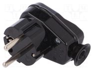 Connector: AC supply; male; plug; 2P+PE; 250VAC; 16A; black; PIN: 3 TIMEX-ELEKTRO