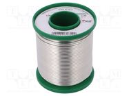 Tin; lead free; Sn99,3Cu0,7; 2mm; 1kg; reel; Flux: flux free; 227°C 