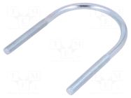 U-bolt; B; 1.5; steel; zinc; Thread len: 70mm; for fixing pipes DROMET
