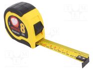 Measuring tape; L: 8m; Width: 30mm; Enclos.mat: ABS,elastolan MEDID