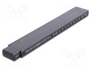 Folding ruler; L: 2m; black; measure 