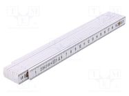 Folding ruler; L: 2m; white; measure 