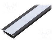 Profiles for LED modules; white; black; L: 1m; FLAT8; aluminium TOPMET