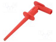 Clip-on probe; pincers type; 1A; red; 300V; 2mm; Overall len: 75mm 