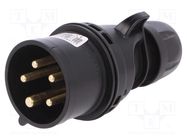 Connector: AC supply 3-phase; plug; male; 16A; 400VAC; IEC 60309 PCE