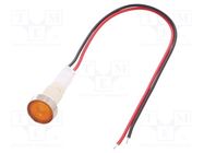 Indicator: LED; flat; yellow; 110VDC; 110VAC; Ø10mm; leads 200mm NINIGI