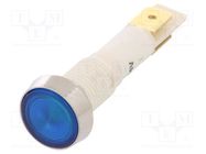 Indicator: LED; flat; blue; 24VDC; 24VAC; Ø10mm; plastic NINIGI