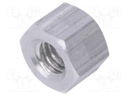 Screwed spacer sleeve; 5mm; Int.thread: M4; hexagonal; aluminium DREMEC