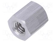 Screwed spacer sleeve; 8mm; Int.thread: M4; hexagonal; aluminium DREMEC