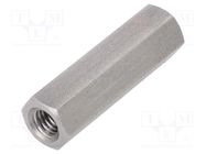 Screwed spacer sleeve; 45mm; Int.thread: M8; hexagonal DREMEC