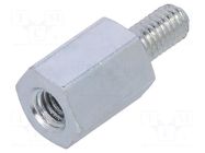Screwed spacer sleeve; 8mm; Int.thread: M3; Ext.thread: M3; steel DREMEC