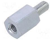 Screwed spacer sleeve; 8mm; Int.thread: M3; Ext.thread: M3; steel DREMEC