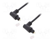 Cable; Toslink plug angled,both sides; 2m; black; Øout: 4mm Goobay