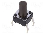Microswitch TACT; SPST; Pos: 2; 0.05A/12VDC; THT; 1.6N; 6x6x3.5mm ALPS