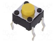 Microswitch TACT; SPST; Pos: 2; 0.05A/12VDC; THT; 5.1N; 6x6x3.5mm ALPS