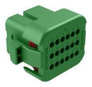 HOUSING, PLUG, 18POS, PLASTIC, GREEN