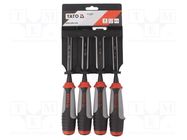 Kit: chisels; wood; 10mm,12mm,16mm,20mm; 4pcs. YATO