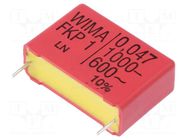 Capacitor: polypropylene; 47nF; 11x21x31.5mm; THT; ±10%; 27.5mm WIMA