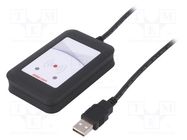 RFID reader; 4.3÷5.5V; USB; antenna; Range: 100mm; 88x56x18mm; ABS ELATEC