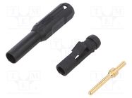 Plug; 2mm banana; black; gold-plated; Insulation: polyamide STÄUBLI