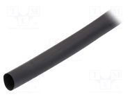 Heat shrink sleeve; glueless; 2: 1; 12.7mm; L: 100m; black; reel 