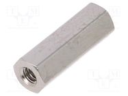 Screwed spacer sleeve; 15mm; Int.thread: UNC4-40; hexagonal DREMEC