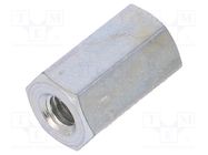 Screwed spacer sleeve; 10mm; Int.thread: M3; hexagonal; steel DREMEC