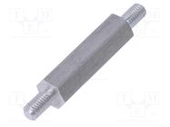 Screwed spacer sleeve; 20mm; Ext.thread: M3; hexagonal; aluminium DREMEC