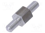 Screwed spacer sleeve; 5mm; Ext.thread: M3; hexagonal; aluminium DREMEC