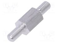 Screwed spacer sleeve; 10mm; Ext.thread: M4; hexagonal; aluminium DREMEC