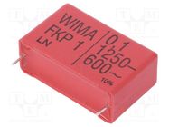 Capacitor: polypropylene; 100nF; 15x26x41.5mm; THT; ±10%; 37.5mm WIMA