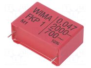 Capacitor: polypropylene; 47nF; Uoper: 2kVDC; Uoper max: 2000VDC WIMA