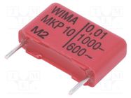 Capacitor: polypropylene; 10nF; 18x5x11mm; THT; ±10%; 15mm; 1kVDC WIMA