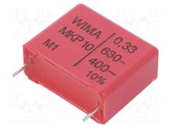 Capacitor: polypropylene; 330nF; Uoper: 630VDC; Uoper max: 630VDC WIMA