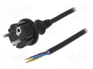 Cable; 3x1.5mm2; CEE 7/7 (E/F) plug,wires,SCHUKO plug; PVC; 5m PLASTROL