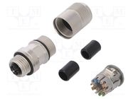 Connector: M12; plug; PIN: 8; female; X code-ProfiNET; for cable TELEGÄRTNER