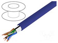 Wire; F/UTP; 4x2x26AWG; 5e; stranded; CCA; PVC; blue; 100m Goobay