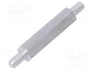 Screwed spacer sleeve; 30mm; Ext.thread: M4; hexagonal; aluminium 