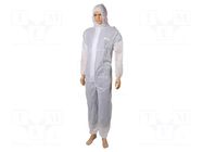 Protective coverall; Size: L; white; DT215; with a hood DELTA PLUS