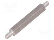 Screwed spacer sleeve; 30mm; Ext.thread: M3; hexagonal; aluminium DREMEC