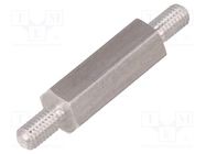 Screwed spacer sleeve; 15mm; Ext.thread: M3; hexagonal; aluminium 