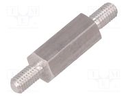 Screwed spacer sleeve; 12mm; Ext.thread: M3; hexagonal; aluminium DREMEC